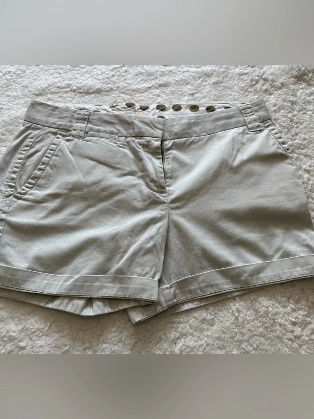 J. Crew Light Beige High-Waist Rolled-Hem Shorts